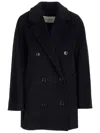 Max Mara Rebus Double-breasted Coat In Black