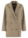 Max Mara Coat Double-breasted Notched Lapels In Ecru