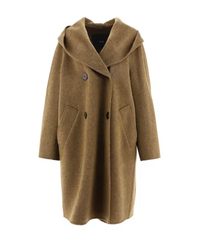Max Mara Double-breasted Long-sleeved Coat In Green