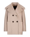 Max Mara Oversized Pea Coat With Braided Leather Buttons In Neutral