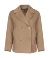 Max Mara 's  Double-breasted Long-sleeved Coat In Nude