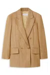 Max Mara Double-breasted Long-sleeved Jacket In Beige