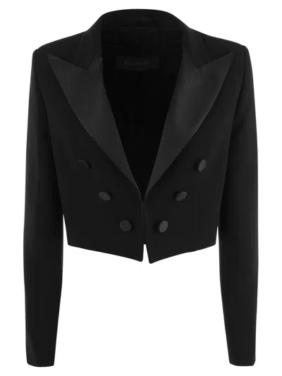 Max Mara Double-breasted Long-sleeved Jacket In Black