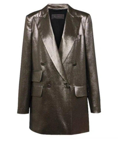 Max Mara Double-breasted Long-sleeved Jacket In Multi