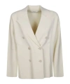 Max Mara Double-breasted Long-sleeved Jacket In White