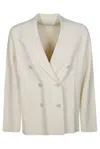 Max Mara Double-breasted Long-sleeved Jacket In White