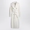 Max Mara Double-breasted Wool Cashmere Coat In White