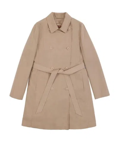 Max Mara Double-breasted Medium-long Belt Trench Coat In Nude