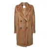 Max Mara Roseto Midi Coat In Alpaca And Wool Camel In Brown