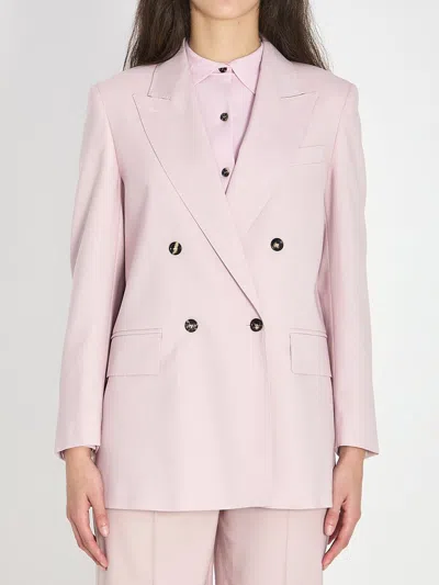 Max Mara Double-breasted Ombrosa Jacket In Pink