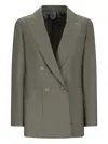 Max Mara Double-breasted Patch-pocket Blazer In Green