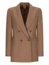 Max Mara Harald Double-breasted Blazer In Brown
