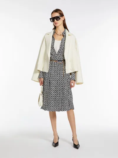 Max Mara Double-breasted Pea Coat In Wool, Silk And Cashmere In White