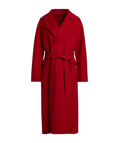 Max Mara Double Breasted Pea Coat In Red
