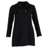 Max Mara Double-breasted Peacoat In Black Wool