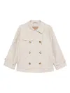 Max Mara Short Water-repellent Cotton Twill Trench Coat In Neutral