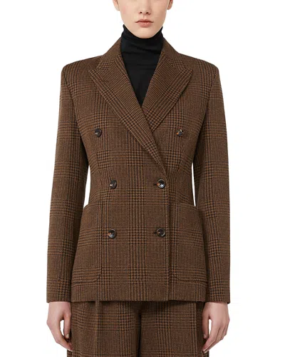 MAX MARA DOUBLE BREASTED PLAID BLAZER