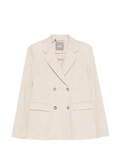 Max Mara Double-breasted Pocket Jacket In Neutral