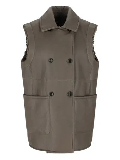 MAX MARA DOUBLE-BREASTED SHEARLING COAT