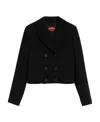 Max Mara Double-breasted Short Casual Jacket In Black