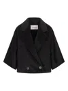 Max Mara Double-breasted Short Coat In Black
