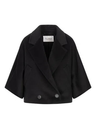 Max Mara Double-breasted Short Coat In Black