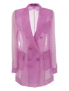 Max Mara Negrar Double Breatesd Jacket In Pink