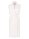 Max Mara Double-breasted Sleeveless Coat In White