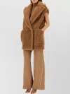 Max Mara Breda Camel And Silk Sleeveless Coat In Brown