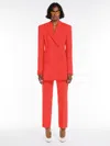 Max Mara Double-breasted Stretch Wool Blazer In Coral