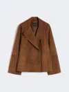 Max Mara Double-breasted Suede Jacket In Brown