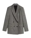 Max Mara Double-breasted Suit Jacket In Gray