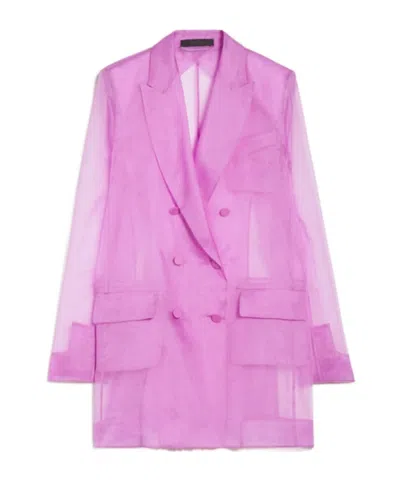 Max Mara Double-breasted Suit Jacket In Purple
