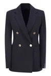 Max Mara 'lerici' Blue Double Breasted Blazer In Navy