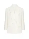 Max Mara Double-breasted Tailored Blazer With Notched Lapels In White