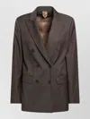 Max Mara Double Breasted Tailored Jacket Front Pockets In Brown