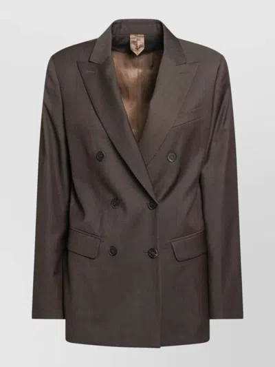 MAX MARA DOUBLE BREASTED TAILORED JACKET FRONT POCKETS