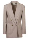 Max Mara Double-breasted Tailored Jacket With Notched Lapel In Brown