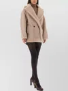 Max Mara Double-breasted Wool Jacket Notched Lapels In Neutral