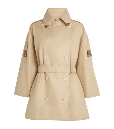 Max Mara Double-breasted Trench Coat In Beige