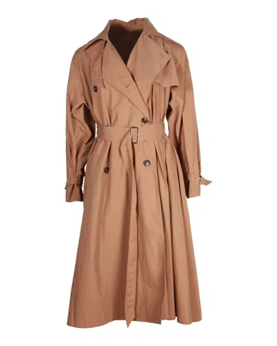 Max Mara Double-breasted Trench Coat In Brown Cotton