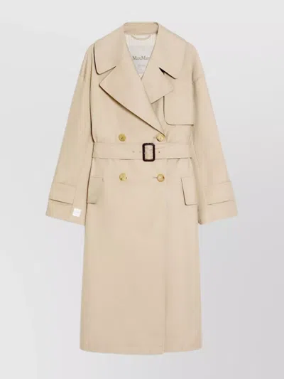 Max Mara Double-breasted Trench Coat In Water-repellent Twill