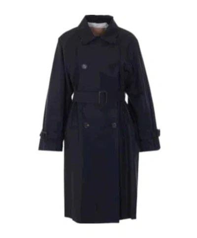 Max Mara Double-breasted Trench Coat In Multi