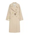 Max Mara Double-breasted Trench Coat In Water-repellent Twill In Nude