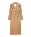Max Mara Long Double Breasted Coat With Belted Cuffs In Nude
