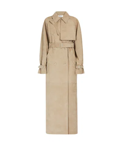 Max Mara Double-breasted Trench Coat In White