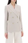 Max Mara Double-breasted Suit Jacket In White