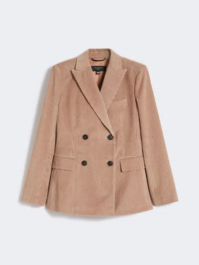 Max Mara Double-breasted Velvet Blazer In Pink