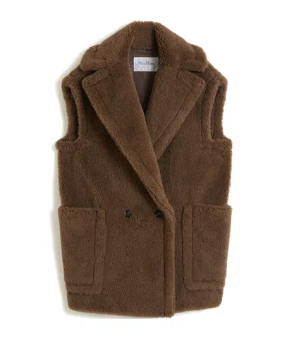 Max Mara Double-breasted Vest In Brown