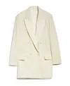 Max Mara Double-breasted Virgin Wool Blazer In White